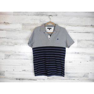 Banana Republic polo shirt short sleeve gray navy blue M medium